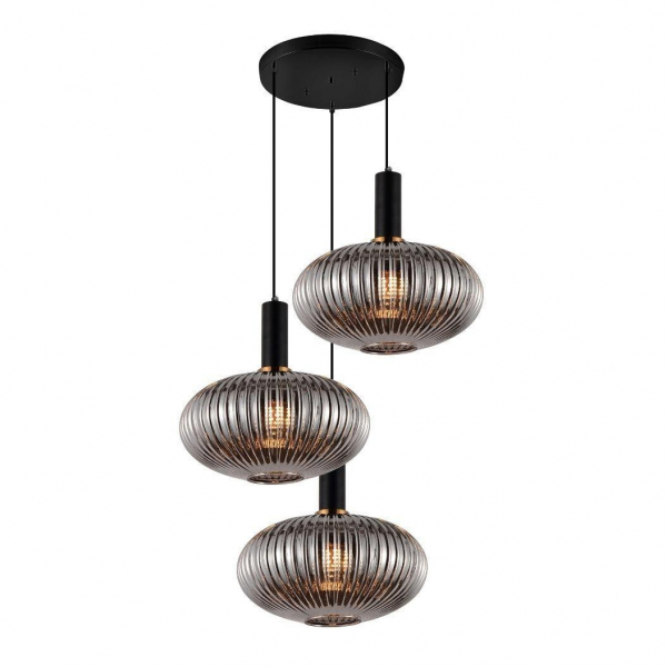 Подвесная люстра Lumina Deco Floril LDP 1216-3 GY+BK Подвесная люстра Lumina Deco Floril LDP 1216-3 GY+BK