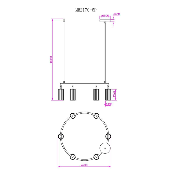 Подвесная люстра MyFar Alex MR2170-6P Подвесная люстра MyFar Alex MR2170-6P