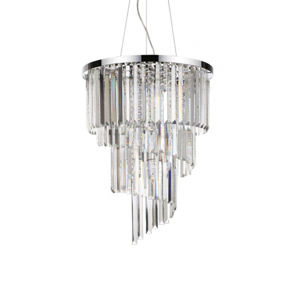 Подвесная люстра Ideal Lux Carlton SP12 Cromo 166247 Подвесная люстра Ideal Lux Carlton SP12 Cromo 166247