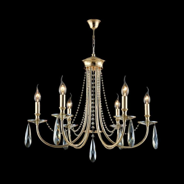 Подвесная люстра Crystal Lux Victoria SP6 Gold/Amber Подвесная люстра Crystal Lux Victoria SP6 Gold/Amber
