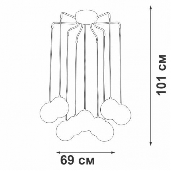 Подвесная люстра Vitaluce V48900-73/9PL Подвесная люстра Vitaluce V48900-73/9PL