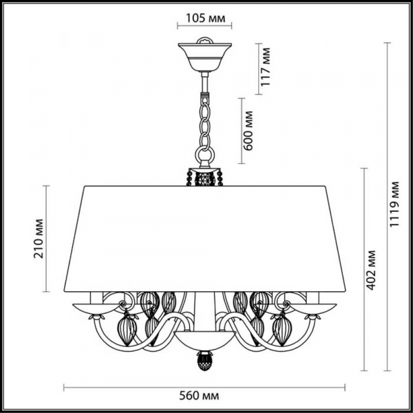 Подвесная люстра Odeon Light Classic Niagara 3921/4 Подвесная люстра Odeon Light Classic Niagara 3921/4
