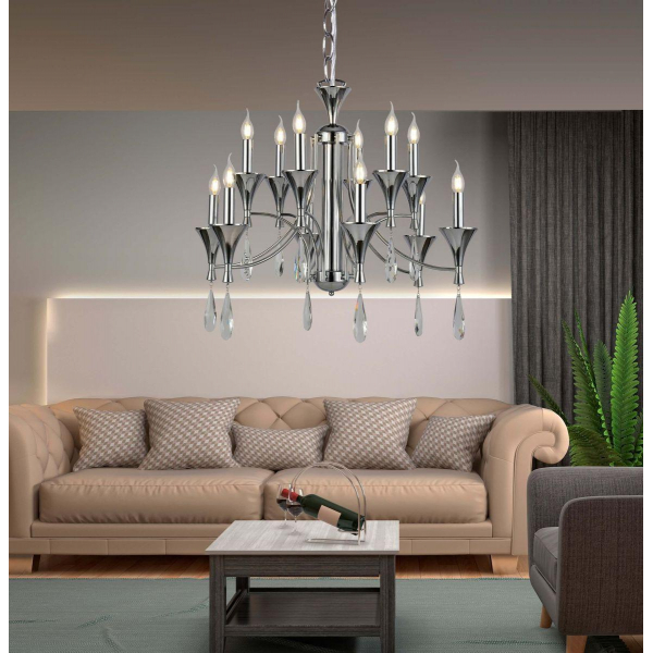 Подвесная люстра Lumina Deco Libero LDP 1230-12 CHR Подвесная люстра Lumina Deco Libero LDP 1230-12 CHR
