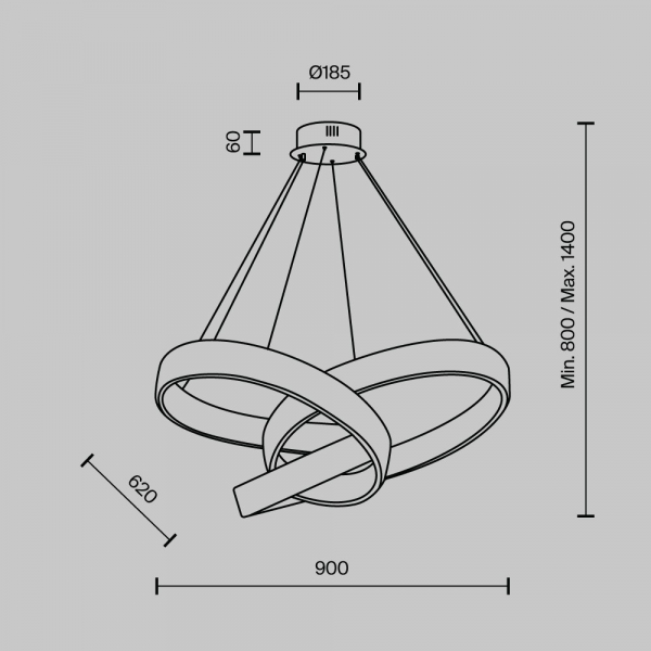 Подвесная светодиодная люстра Modelux Modestyle MS.9030.900 CR