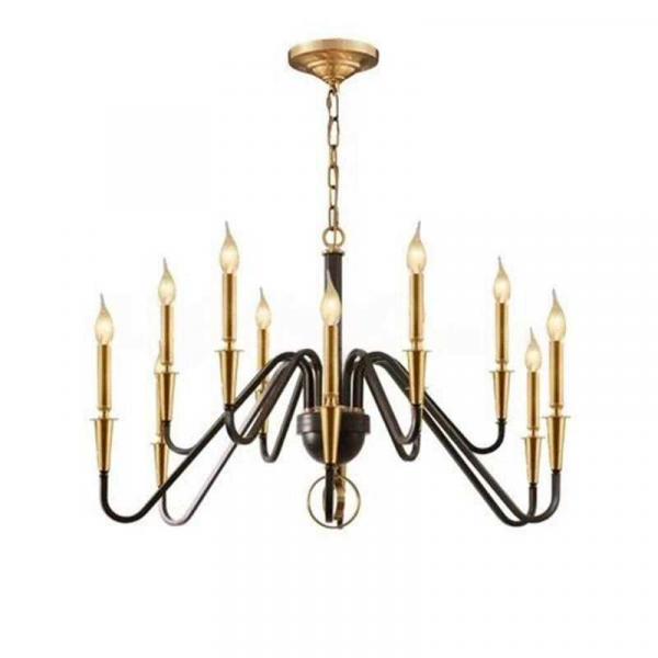Люстра подвесная Alfa Light F1124-19 D900*H790 BK+GD Люстра подвесная Alfa Light F1124-19 D900*H790 BK+GD