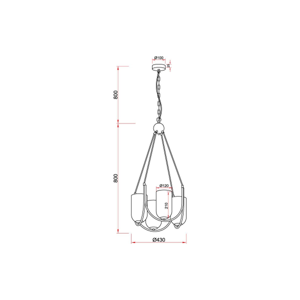 Подвесная люстра Vele Luce Fiamma VL5812P04 Подвесная люстра Vele Luce Fiamma VL5812P04