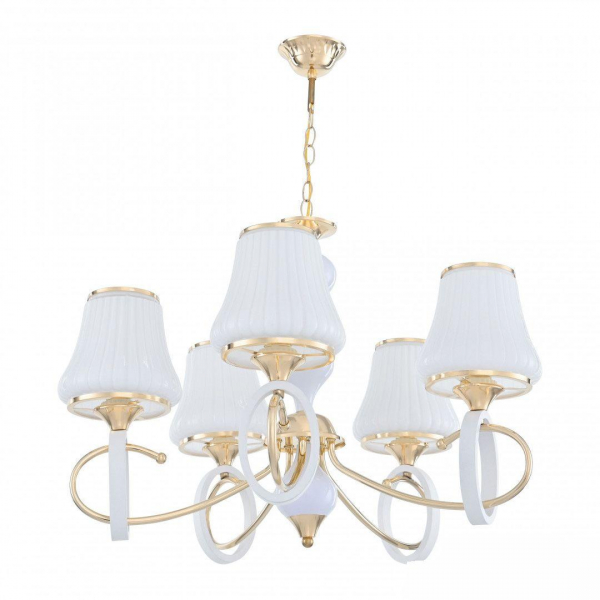Подвесная люстра Arte Milano Florentia-2387 302387/5 Wh/Gd Подвесная люстра Arte Milano Florentia-2387 302387/5 Wh/Gd