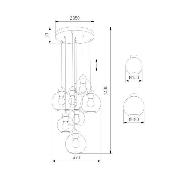 Подвесная люстра TK Lighting 10246 Cubus Подвесная люстра TK Lighting 10246 Cubus