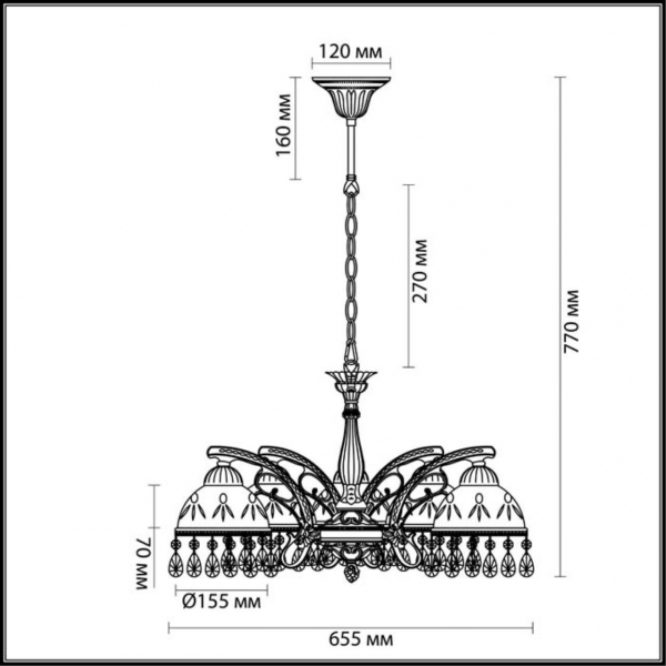 Подвесная люстра Lumion Classi Avifa 2989/5 Подвесная люстра Lumion Classi Avifa 2989/5