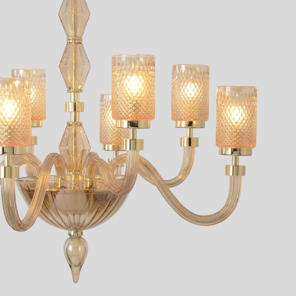 Подвесная люстра Crystal Lux SILVESTRO SP8 AMBER Подвесная люстра Crystal Lux SILVESTRO SP8 AMBER