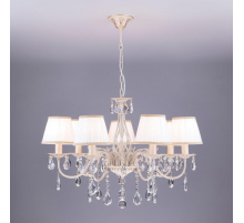 Подвесная люстра Eurosvet 3637/7 белый с золотом/прозрачный хрусталь Strotskis