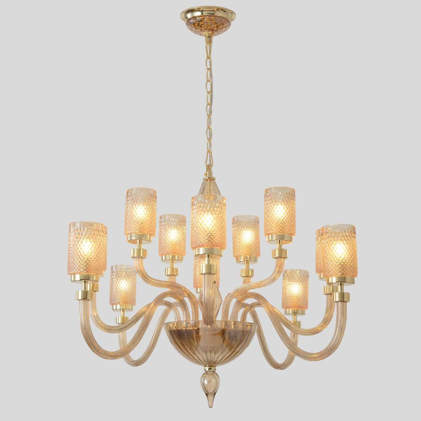 Подвесная люстра Crystal Lux SILVESTRO SP12 AMBER Подвесная люстра Crystal Lux SILVESTRO SP12 AMBER