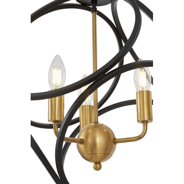 Подвесная люстра Lumina Deco Casai LDP 1243-3 BK+MD Подвесная люстра Lumina Deco Casai LDP 1243-3 BK+MD