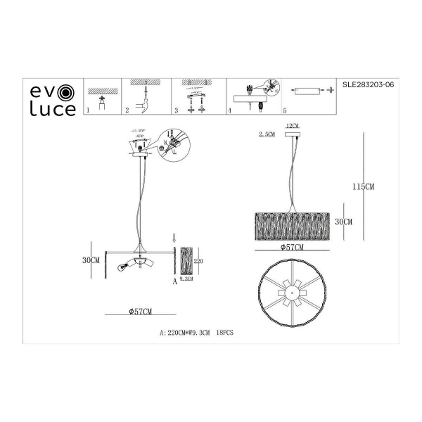 Подвесная люстра Evoluce Rida SLE283203-06 Подвесная люстра Evoluce Rida SLE283203-06