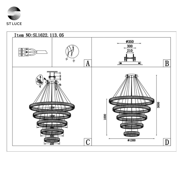 Подвесная светодиодная люстра ST Luce Tivoli SL1622.113.05 Подвесная светодиодная люстра ST Luce Tivoli SL1622.113.05