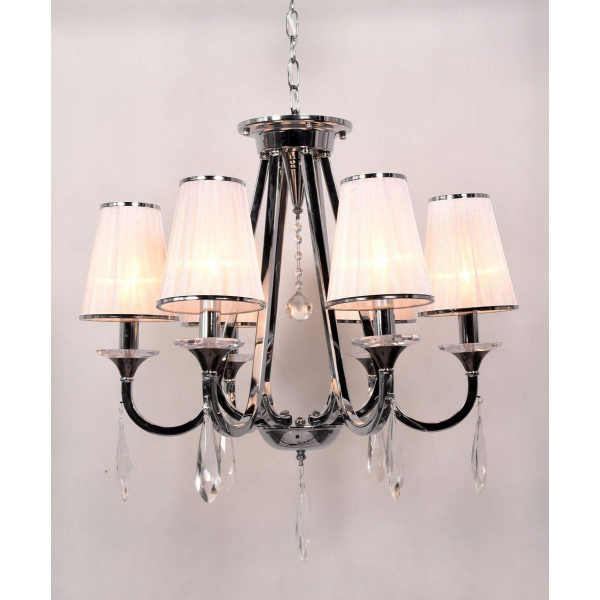 Подвесная люстра Lumina Deco Milesia LDP 8926-6 WT+CHR Подвесная люстра Lumina Deco Milesia LDP 8926-6 WT+CHR