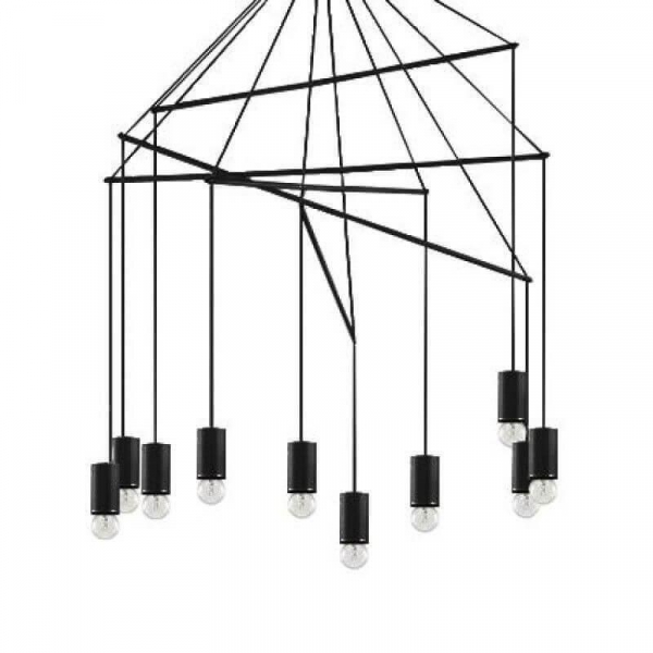 Подвесная люстра Ideal Lux Pop SP10 Nero 158860 Подвесная люстра Ideal Lux Pop SP10 Nero 158860