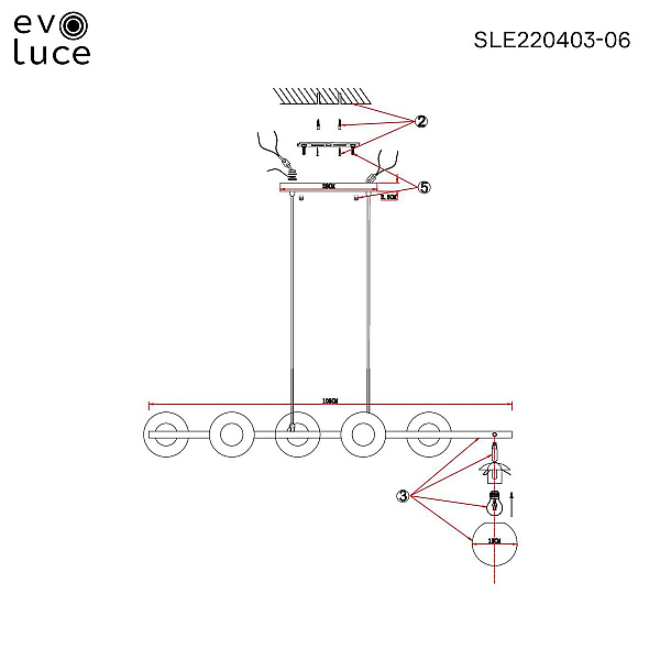 Подвесная люстра Evoluce FORLI SLE220403-06