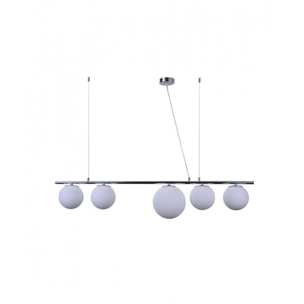 Подвесная люстра Lumina Deco Baristica LDP 6012-5 CHR+WT Подвесная люстра Lumina Deco Baristica LDP 6012-5 CHR+WT