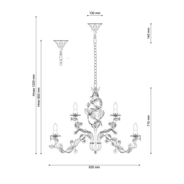 Подвесная люстра Lucia Tucci Fiori Di Rose 185.10.5 Подвесная люстра Lucia Tucci Fiori Di Rose 185.10.5