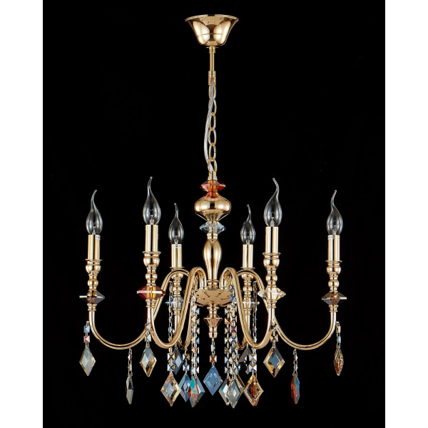 Подвесная люстра Crystal Lux Mercedes SP6 Gold/Color
