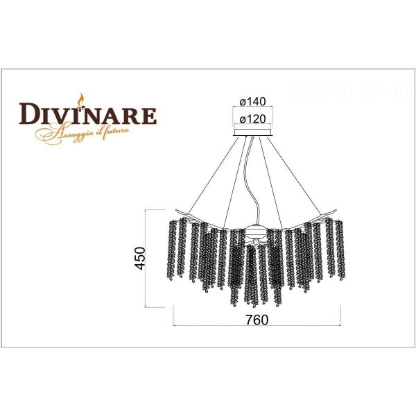 Подвесная люстра Divinare Salice 3133/01 SP-10 Подвесная люстра Divinare Salice 3133/01 SP-10