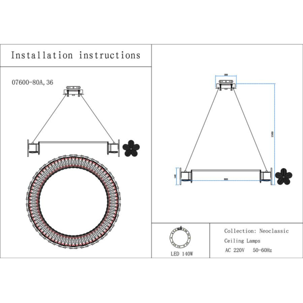 Люстра Kink Light Лиона 07600-80A,36