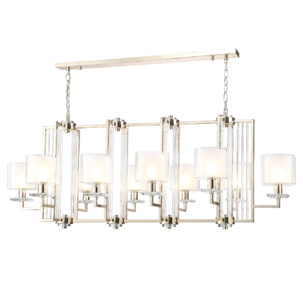 Подвесная люстра Crystal Lux Nicolas SP10 L1300 Gold/White Подвесная люстра Crystal Lux Nicolas SP10 L1300 Gold/White