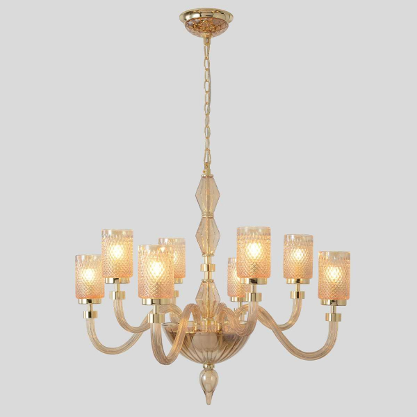 Подвесная люстра Crystal Lux SILVESTRO SP8 AMBER Подвесная люстра Crystal Lux SILVESTRO SP8 AMBER