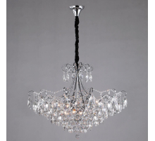 Подвесная люстра Eurosvet 10080/12 хром/прозрачный хрусталь Strotskis