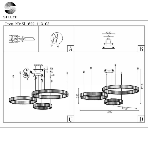 Подвесная люстра ST Luce SL1622.113.03 Подвесная люстра ST Luce SL1622.113.03