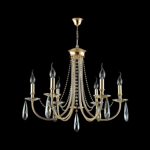 Подвесная люстра Crystal Lux Victoria SP6 Gold/Amber Подвесная люстра Crystal Lux Victoria SP6 Gold/Amber