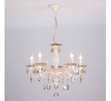 Подвесная люстра Eurosvet 3281/5 белый с золотом/тонированный хрусталь Strotskis