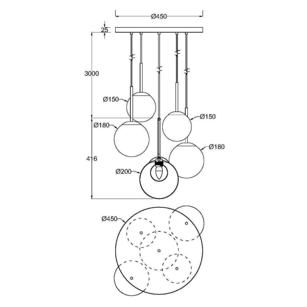 Подвесная люстра Maytoni Basic form MOD521PL-05G Подвесная люстра Maytoni Basic form MOD521PL-05G