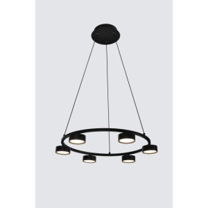 Люстра подвесная Alfa Light F3924-06 black 55W φ70*H12 0