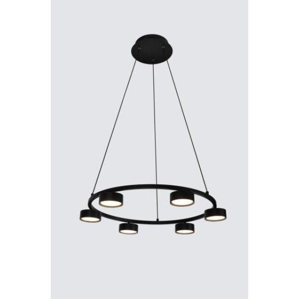 Люстра подвесная Alfa Light F3924-06 black 55W φ70*H12 0