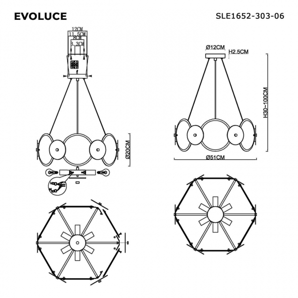 Подвесная люстра Evoluce Desi SLE1652-303-06 Подвесная люстра Evoluce Desi SLE1652-303-06
