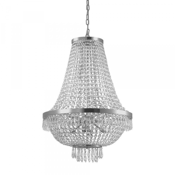Подвесная люстра Ideal Lux Caesar SP12 Cromo 114279 Подвесная люстра Ideal Lux Caesar SP12 Cromo 114279