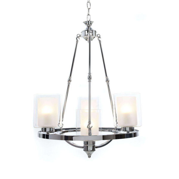 Подвесная люстра Lumina Deco Santini LDP 1220-4 CHR+WT Подвесная люстра Lumina Deco Santini LDP 1220-4 CHR+WT