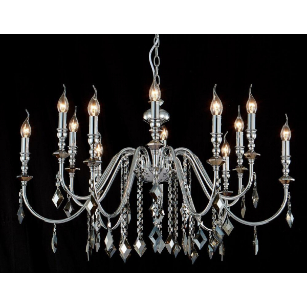 Подвесная люстра Crystal Lux MERCEDES SP6+6 CHROME/SMOKE Подвесная люстра Crystal Lux MERCEDES SP6+6 CHROME/SMOKE