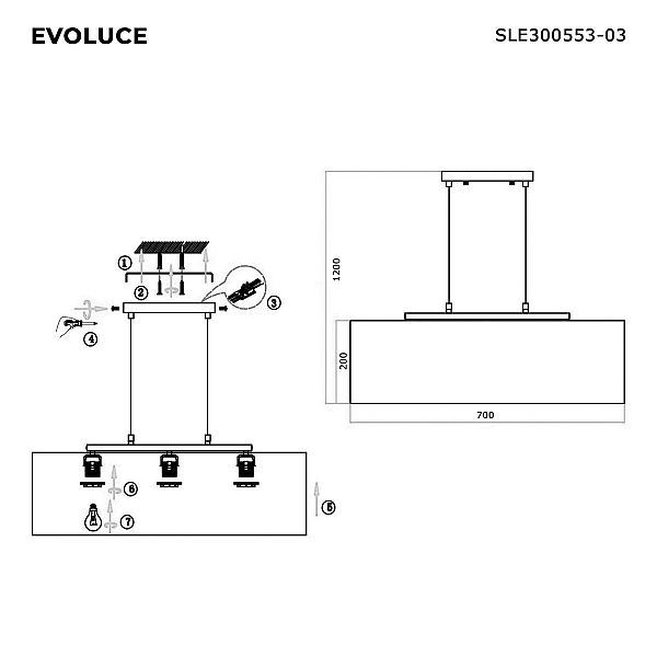 Подвесная люстра Evoluce Brescia SLE300553-03