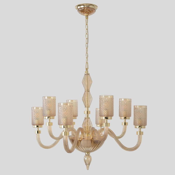 Подвесная люстра Crystal Lux SILVESTRO SP8 AMBER Подвесная люстра Crystal Lux SILVESTRO SP8 AMBER