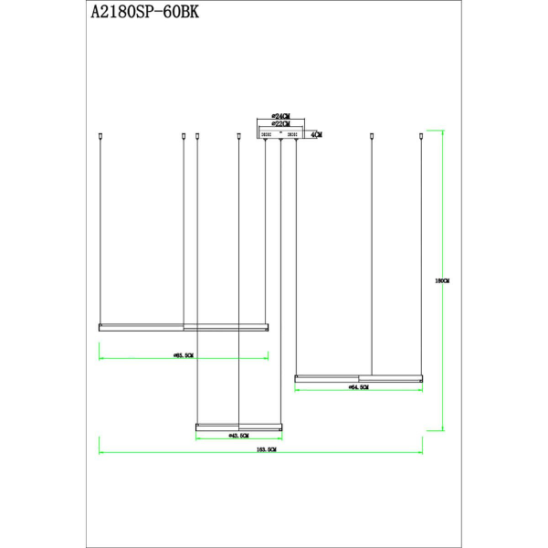 Подвесная светодиодная люстра Arte Lamp Alfie A2180SP-60BK Подвесная светодиодная люстра Arte Lamp Alfie A2180SP-60BK