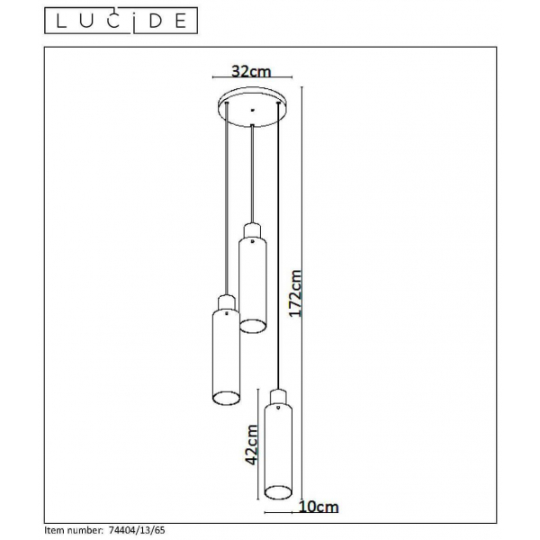 Подвесная люстра Lucide Orlando 74404/13/65 Подвесная люстра Lucide Orlando 74404/13/65