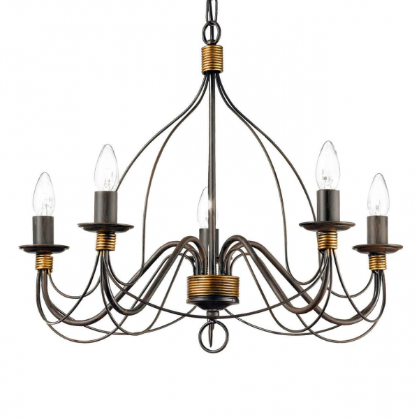 Подвесная люстра Ideal Lux Corte SP5 Ruggine 057187 Подвесная люстра Ideal Lux Corte SP5 Ruggine 057187