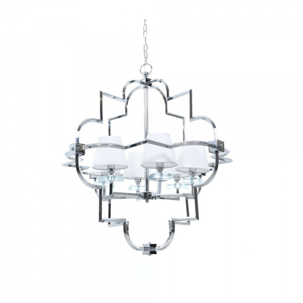 Подвесная люстра Lumina Deco Baltimore LDP 8020-6 CHR+WT Подвесная люстра Lumina Deco Baltimore LDP 8020-6 CHR+WT