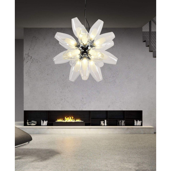 Подвесная люстра Lumina Deco Feretta LDP 1139-18 WT+CL Подвесная люстра Lumina Deco Feretta LDP 1139-18 WT+CL