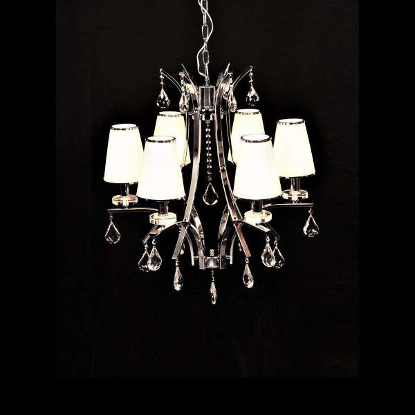 Подвесная люстра Lumina Deco Glamour LDP 66247-6 WT+CHR Подвесная люстра Lumina Deco Glamour LDP 66247-6 WT+CHR