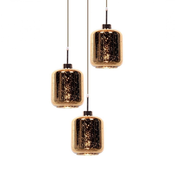 Подвесная люстра Lumina Deco Alacosmo LDP 6811-3 RD GD Подвесная люстра Lumina Deco Alacosmo LDP 6811-3 RD GD