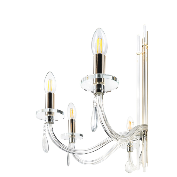Подвесная люстра Crystal Lux AURELIO SP8 GOLD+CHROME/TRANSPARENT